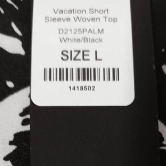 Vacation Palm Short Sleeve Woven Button Down Shirt Mens Large -H - Picture 5 of 6